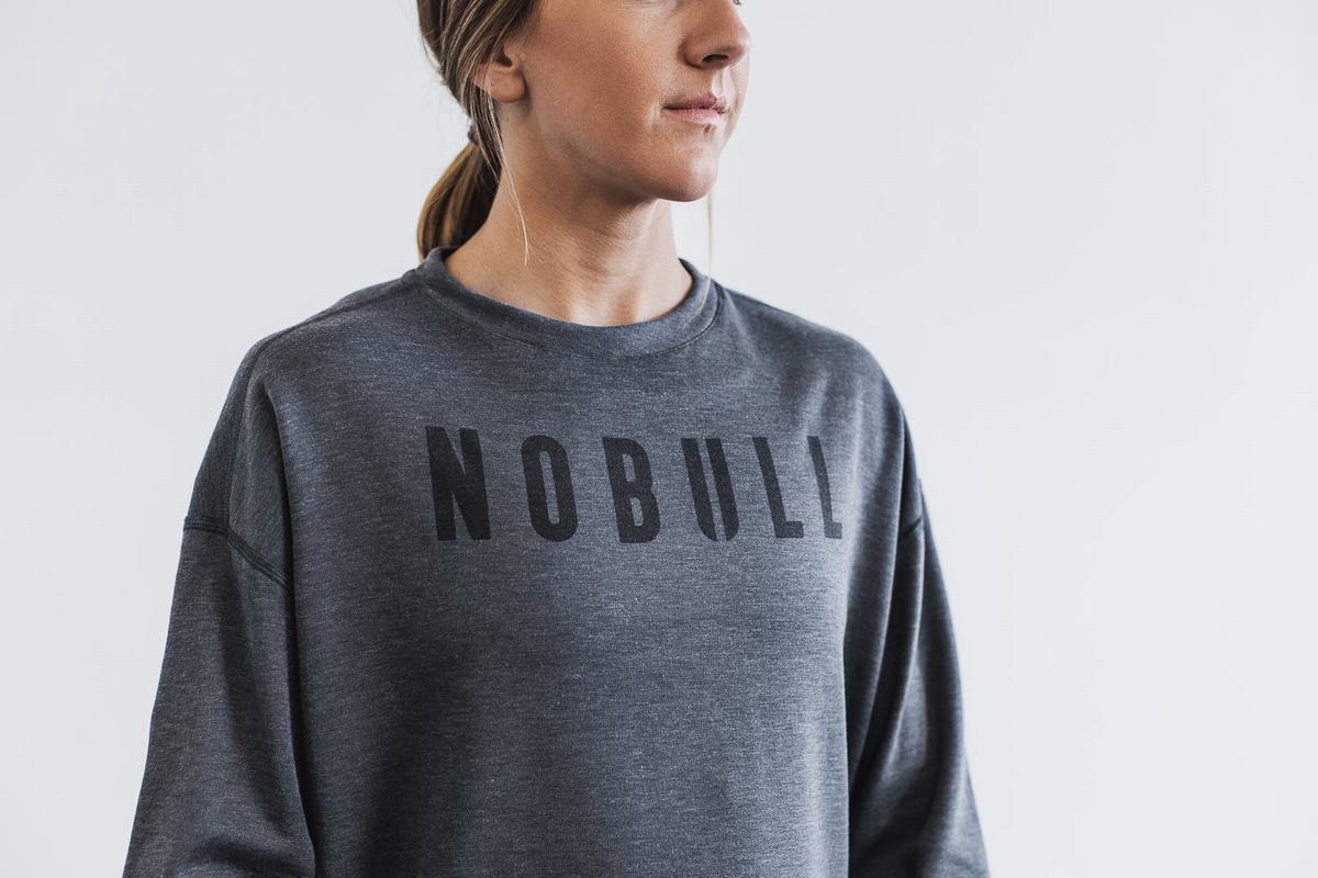 Nobull Crew Women's Sweatshirts Deep Grey | Australia (LP6534)